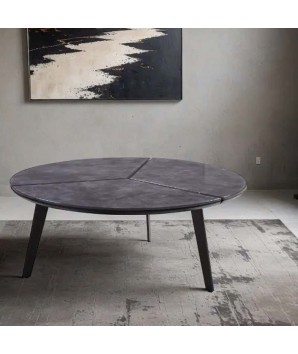 Grande Table basse ronde PASEO plateau verre design organique