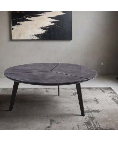 Grande Table basse ronde PASEO plateau verre design organique