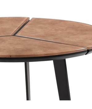 Petite Table basse ronde PASEO plateau verre curry design organique