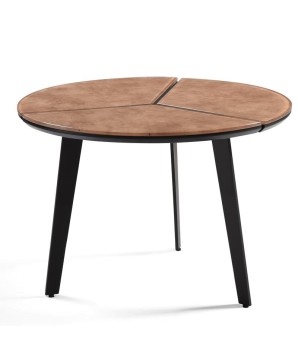 table basse ronde PASEO sérigraphie organique curry petite