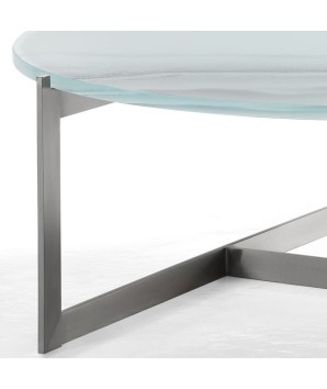 Table basse ronde MADRID plateau verre