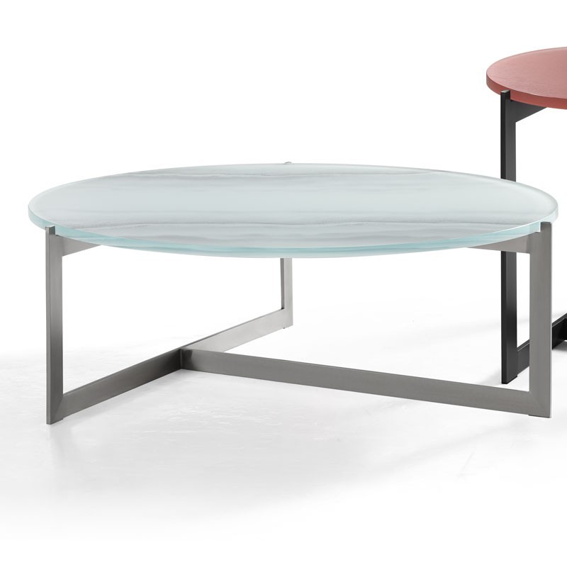 Table basse ronde MADRID plateau verre Table basse ronde MADRID plateau verre