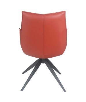 chaise pivotante LEA cuir rouge dos
