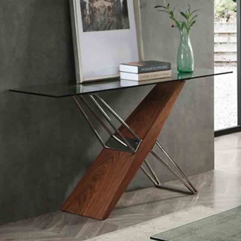 Console FELICIA Noyer Inox Design fusion