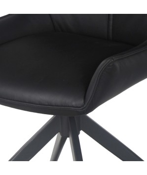 chaise pivotante LEA cuir détail pied couture