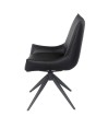 Lot de 2 chaises pivotantes LEA cuir Noir Lot de 2 chaises pivotantes LEA cuir Noir