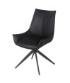 Lot de 2 chaises pivotantes LEA cuir Noir Lot de 2 chaises pivotantes LEA cuir Noir