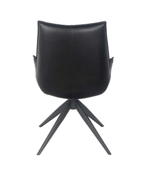 chaise pivotante LEA cuir noir dos