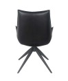 Lot de 2 chaises pivotantes LEA cuir Noir Lot de 2 chaises pivotantes LEA cuir Noir
