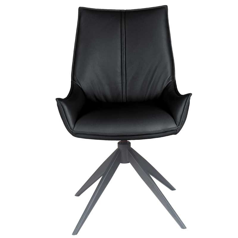 Lot de 2 chaises pivotantes LEA cuir Noir Lot de 2 chaises pivotantes LEA cuir Noir