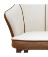 Lot de 2 fauteuils ANGELA tissu Beige-Moka Lot de 2 fauteuils ANGELA tissu Beige-Moka