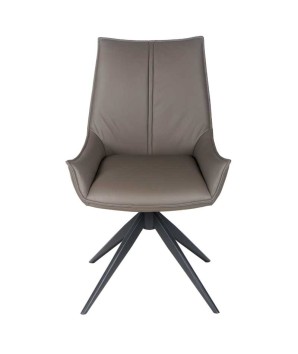chaise pivotante LEA cuir gris face
