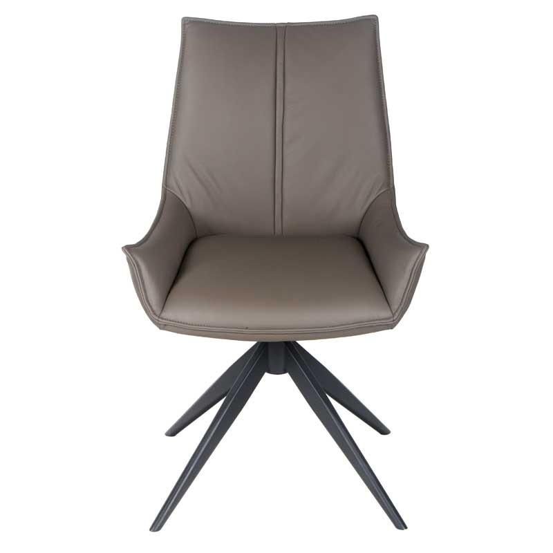 Lot de 2 chaises pivotantes LEA cuir Gris Lot de 2 chaises pivotantes LEA cuir Gris