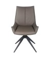 Lot de 2 chaises pivotantes LEA cuir Gris Lot de 2 chaises pivotantes LEA cuir Gris
