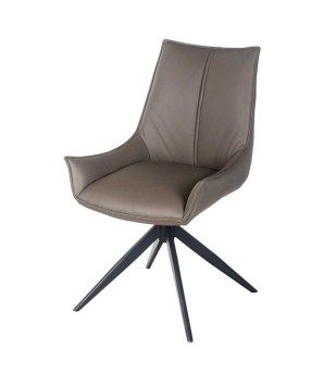 Lot de 2 chaises pivotantes LEA cuir Gris