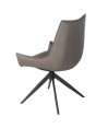 Lot de 2 chaises pivotantes LEA cuir Gris Lot de 2 chaises pivotantes LEA cuir Gris