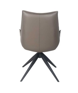chaise pivotante LEA cuir gris dos