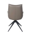 Lot de 2 chaises pivotantes LEA cuir Gris Lot de 2 chaises pivotantes LEA cuir Gris