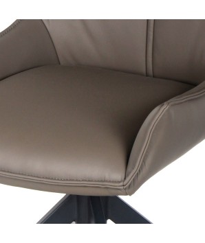chaise pivotante LEA cuir détail pied couture