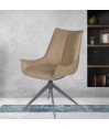 Lot de 2 chaises pivotantes LEA cuir Beige