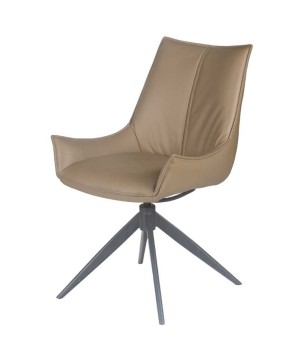 Lot de 2 chaises pivotantes LEA cuir Beige