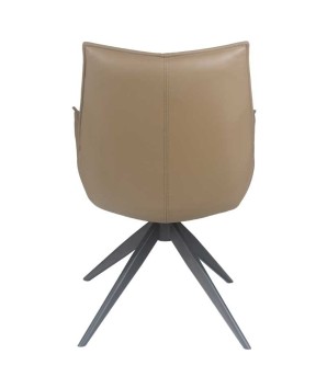 chaise pivotante LEA cuir beige dos
