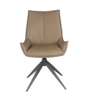 chaise pivotante LEA cuir beige face