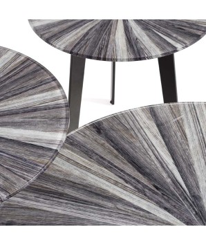 gamme rumba détail plateaux céramique organique bois grisé