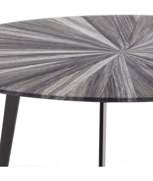 table basse rumba détail ronde rumba céramique organique bois grisé