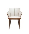 Lot de 2 fauteuils ANGELA tissu Beige-Moka Lot de 2 fauteuils ANGELA tissu Beige-Moka
