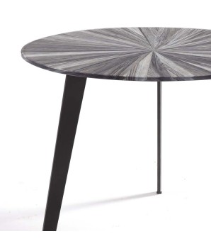 Table basse ronde RUMBA design organique Bois Grisé – Petit modèle