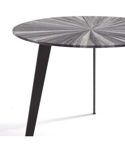 Table basse ronde RUMBA design organique Bois Grisé – Petit modèle