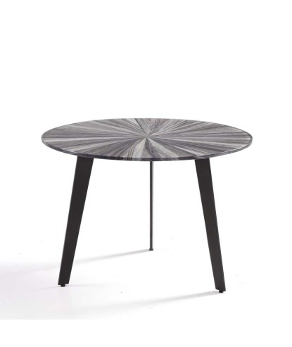 Table basse ronde RUMBA design organique Bois Grisé – Petit modèle