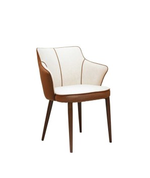 Lot de 2 fauteuils ANGELA tissu Beige-Moka