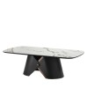 Table basse CELESTE céramique Jade Noir/Or