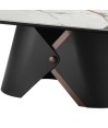 Table basse CELESTE céramique Jade Noir/Or