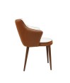 Lot de 2 fauteuils ANGELA tissu Beige-Moka Lot de 2 fauteuils ANGELA tissu Beige-Moka