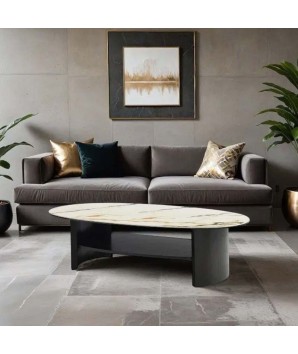 Table basse MONCEAU céramique Golden stone