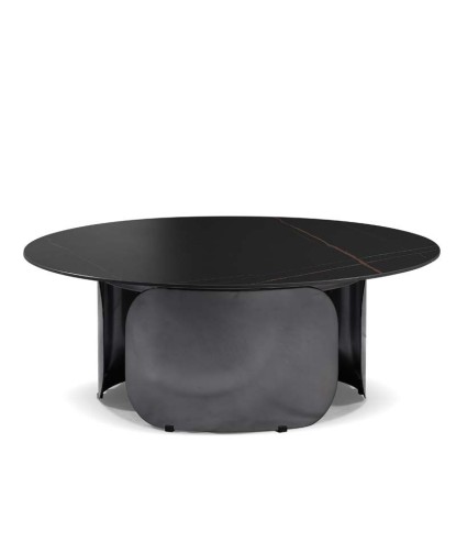 Table basse MALDIVES  céramique Jade Noir/Or