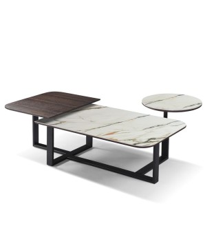 Table basse DIVINE plateaux céramique GOLDEN STONE design