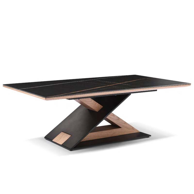 table basse alliage chene ceramique jade