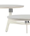 Table basse DISKO plateau pivotant céramique Jade Blanche/Or