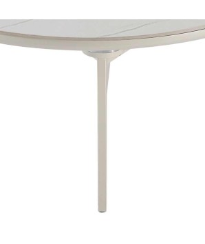 TABLE BASSE DISKO 3 plateaux pivotant JADE BLANCHE OR détail pied