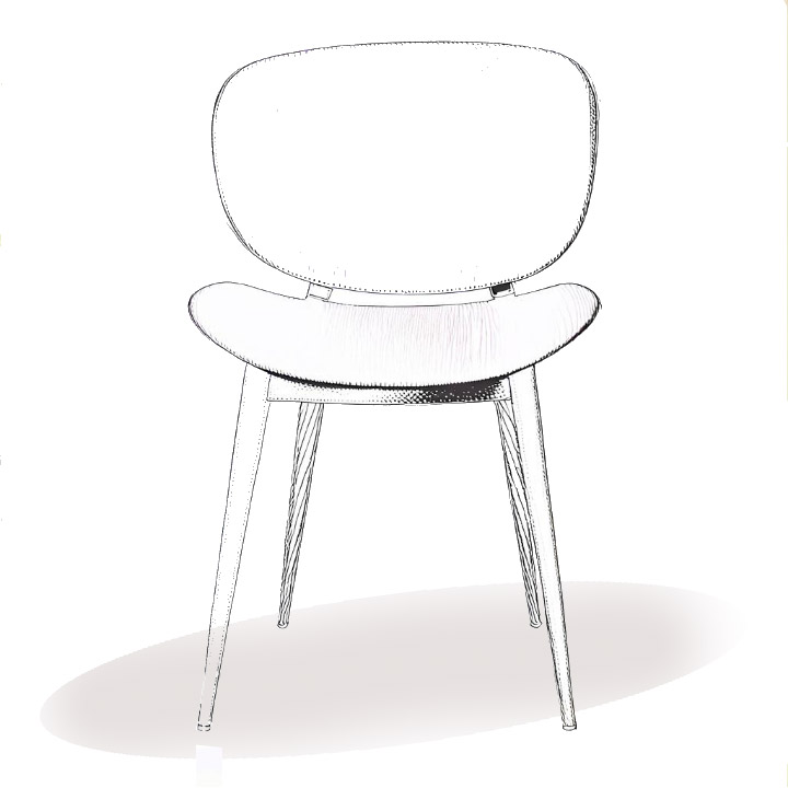 gamme de chaises fixes pour table repas et bureaux