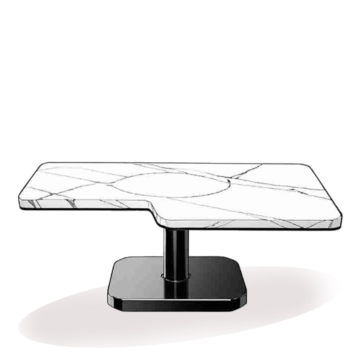 gamme de tables basses modernes fixes pour salon