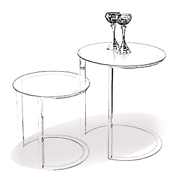 gamme de tables gigognes modernes pour salon et entrées